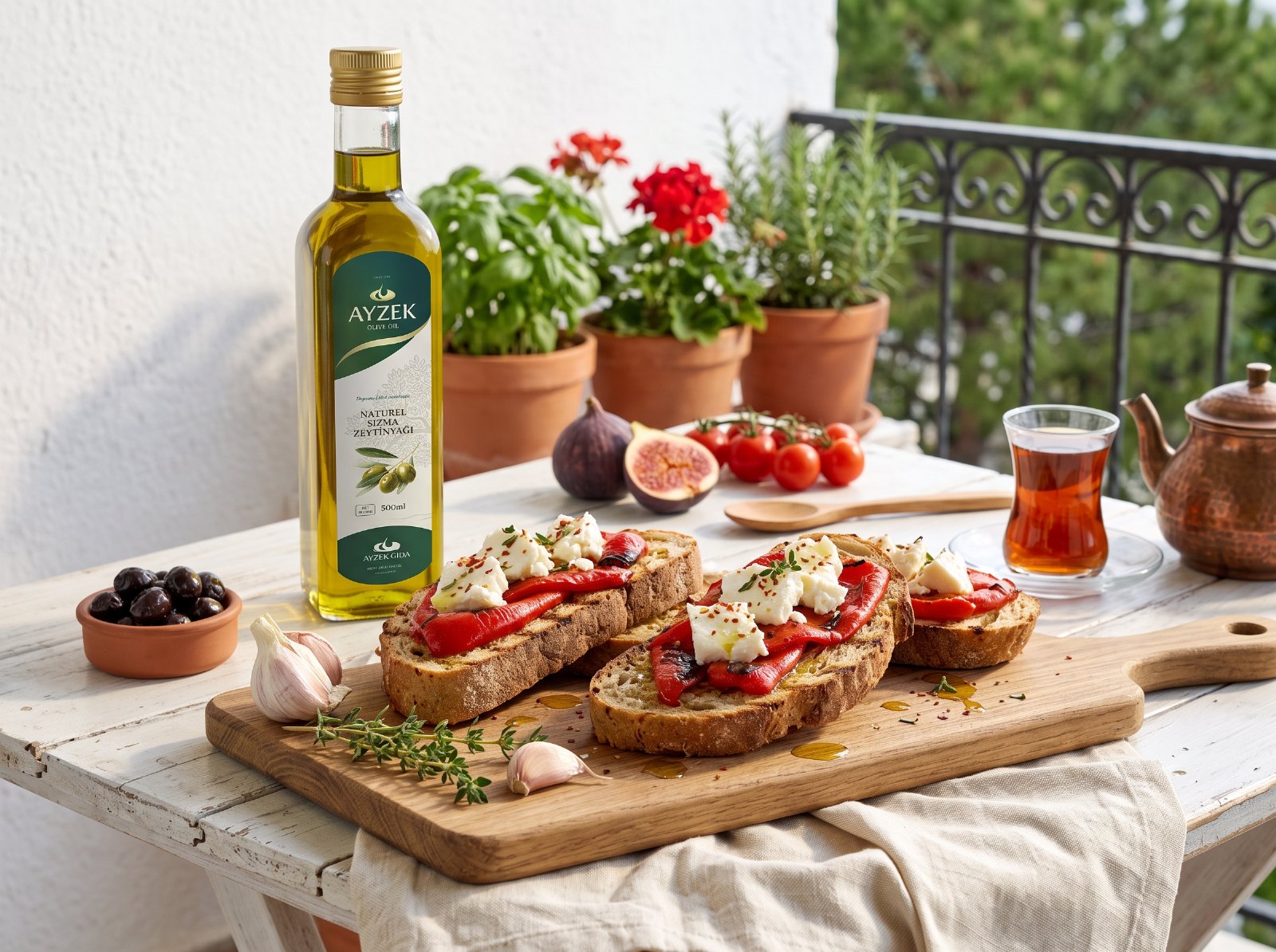 Köz Biberli & Ezine Peynirli Ege Kahvaltı Bruschetta